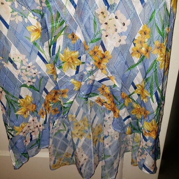 Kensie Printed Ruffled Lined Sleeveless Maxi Hi-Low Dress - Picture 9 of 13